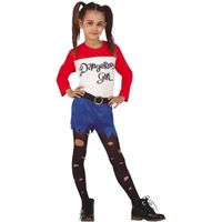 Déguisement fille Dangerous Girl - Generique - Modèle 10-12 ans - Blanc/Multicolore - Polyester
