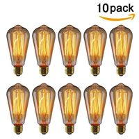 10 Pack E27 Edison Ampoules à Incandescence Vintage Lampe Filament ST64 40W 220V Blanc Chaud Idéal pour Nostalgie et Eclairage Antiq