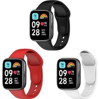 Silicone Bracelet pour Xiaomi Redmi watch 3 Active,Bracelet Replacement Bande Respirant pour redmi watch 3 Active Rouge, blanc,