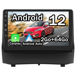 AUTORADIO Junsun Autoradio Android 12 2Go+64Go pour Ford Fiesta 2009-2014 Carplay Android Auto GPS WiFi FM 9 pouces