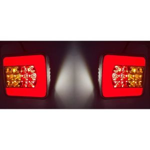 PHARES - OPTIQUES 2x LED Feux Arrière 12V 24V Fluo Avec Éclairage Pl