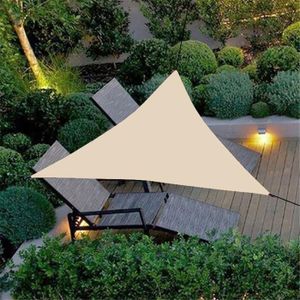 VOILE D'OMBRAGE Voile d'ombrage (3 x 3 x 3 m, blanc cassé) triangulaire, imperméable à l'eau, protection UV, pour jardin, terrasse, cour, fête,