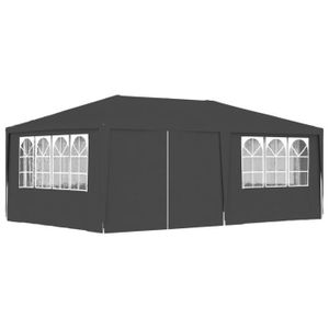 TONNELLE - BARNUM Tente de réception et parois latérales 4x6 m Anthracite 90 g-m²