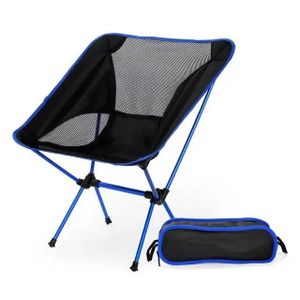 CHAISE DE CAMPING Bleu - Chaise de voyage pliante ultralégère, Haute