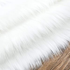 TISSU Peluche synthétique à poils longs et longs, blanc,