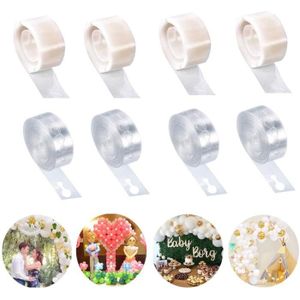 Lot de 2 Rouleaux Bande de Ballon Arche de 5 m chaîne Ballon Transparent kit Arche Ballon en Plastiqu pour Déco Anniversaire//Mariage//Fêtes//Noël