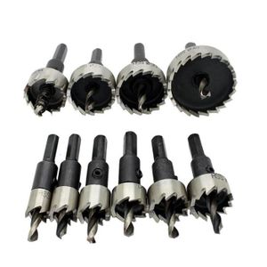 10 pcs 16-50mm HSS Scie Cloche Acier Inoxydable Cutter Foret Métal Bois BR