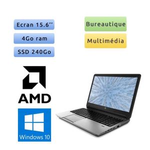 ORDINATEUR PORTABLE HP ProBook 655 G1 - Windows 10 - A10 4Go 240Go SSD