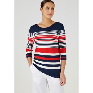 PULL Pull - Damart - Pull esprit marinière - Rayé Rouge