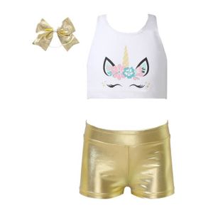 RUNQHUI Ensemble Sport Fille Enfant Tenue Gymnastique