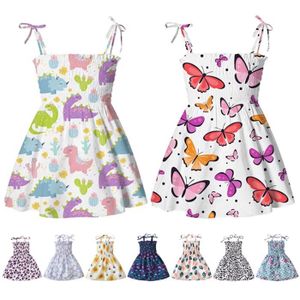 ROBE 1-5 Ans Été Bébé Enfant Fille Florale Léopard Dino