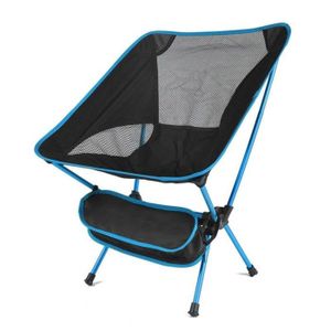 CHAISE DE CAMPING Bleu -Chaise de camping pliante robuste ultra-légère et portable, chaise de plage, pour camping et à la randonnée en plein air