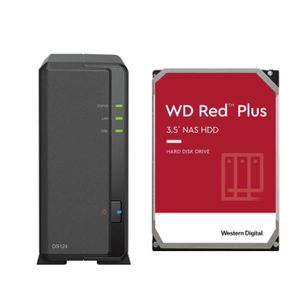 SERVEUR STOCKAGE - NAS  Serveur NAS Synology DS124 14To avec 1x disque dur WD 14To RED PLUS