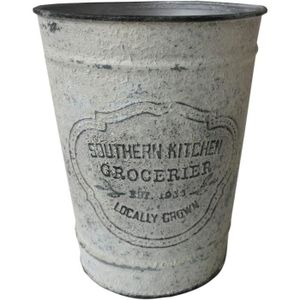 JARDINIÈRE - BAC A FLEUR Pot de fleurs en terre cuite - TRAHOO - Southern Kitchen - Gris - Noir - Avec réserve d'eau