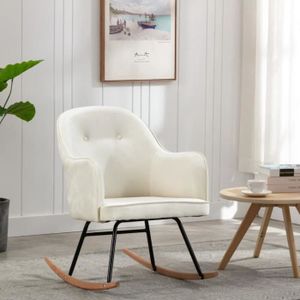FAUTEUIL Fauteuil Salon MVS - Chaise à bascule Blanc crème 