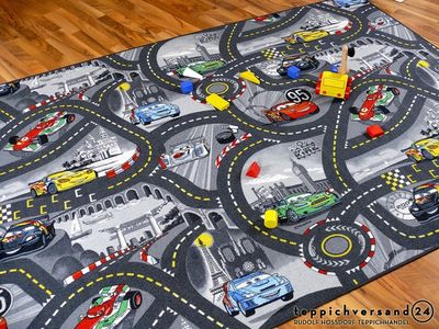 Enfants Cars Routes Tapis Gris 200x290 cm Disney's Cars
