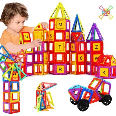 Ou-Ensemble de Construction magnétique 3D pour enfants, jouets de