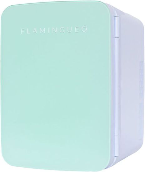 RELAX4LIFE Mini Frigo De Chambre 10L Avec Miroir LED, Mini Réfrigérateur Voiture 12V 220V Chaud Et Froid -5-50℃ Pour Cosmétiques Et Aliments Frais Ou Chauds, Portable Pour Chambre Et Voyage (Blanc