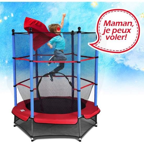 Springos® Trampoline pour Enfant et Adultes Rond 427 cm avec Filet Sécurité et Échelle