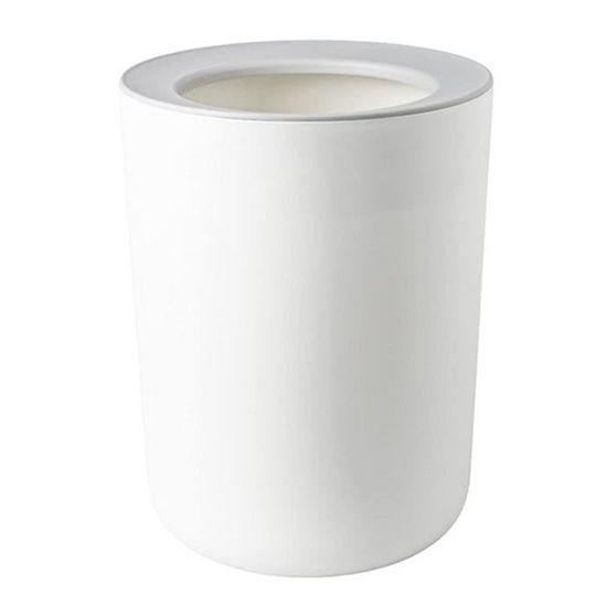Poubelle Ronde Blanche 6 Litres Sans Couvercle – Design Minimaliste Et Antidérapant Pour Salle De Bain, Toilette Ou Bureau