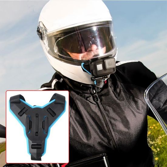 Bleu - Sangle de fixation pour casque de moto, pour Gopro Hero 9 8 7 6 5 4  3, Yi Action Sports, support intég - Cdiscount Appareil Photo
