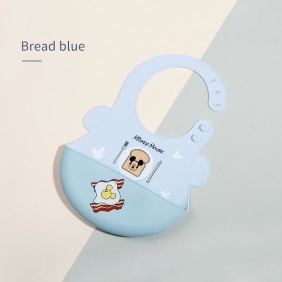 Bavoir de repas en Silicone pour bébé, motif dessin animé Disney, imperméable, Super doux, pour enfant, grande poche [B456115]