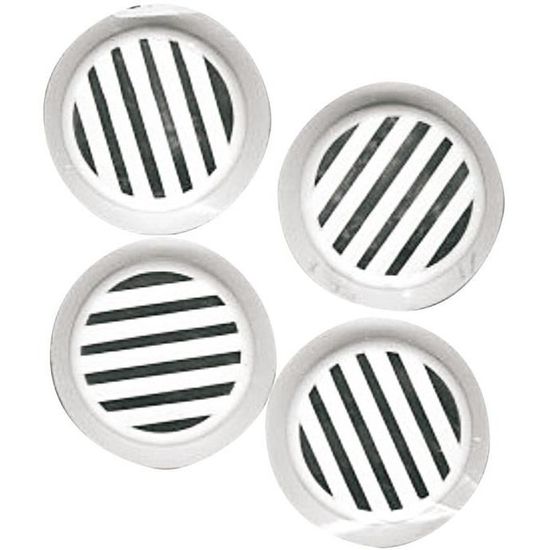 Grille ventilation ronde à encastrer plastique blanc - Ext Ø40mm