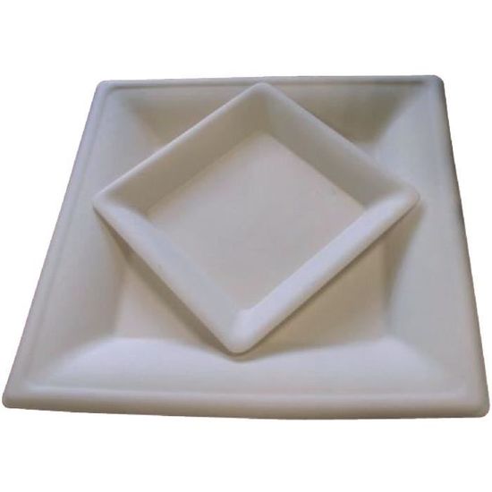 Vaisselle éco 10 pcs Assiette pulpe carrée 26cm