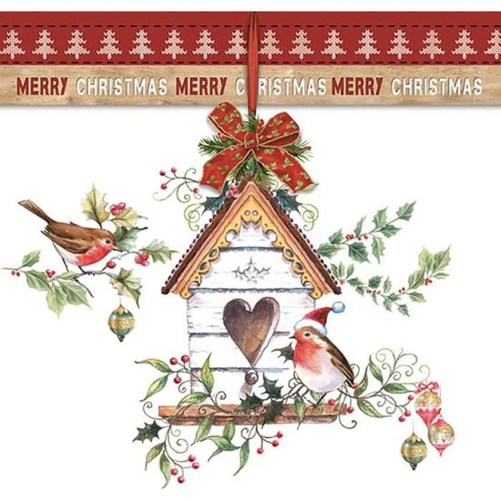 100 Serviettes En Papier De Noël 33x33 Cm - Motif Sapin De Noël - Jetables, Décoratives - Pour Fêtes, Restaurants, événements Festifs - 5
