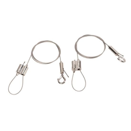 Cable Pour Suspension Luminaire 2Pcs Fil De Suspension D'image Réglable - Kit Lourd En Acier Inoxydable De 1m X 15mm Pour Miroirs Lampes Panneaux Daffichage Et Plus Supporte Jusqua 30kg 85346903 Cable