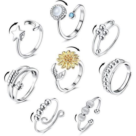 Bague En Argent Massif 925 Avec Zircon Cubique Multicolore – Taille 7 – Forme Fleur – Neuf