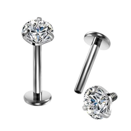 OUFER Labret Piercing 16G - 316L Edelstahl Flat Back Stud Für Lippe, Tragus, Helix
