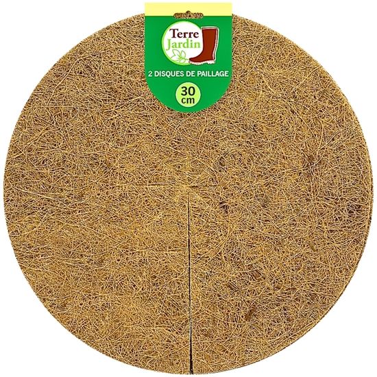 Lot 2 Disques De Paillage Coco 80cm - Protection Plantes Naturelle Anti-insectes