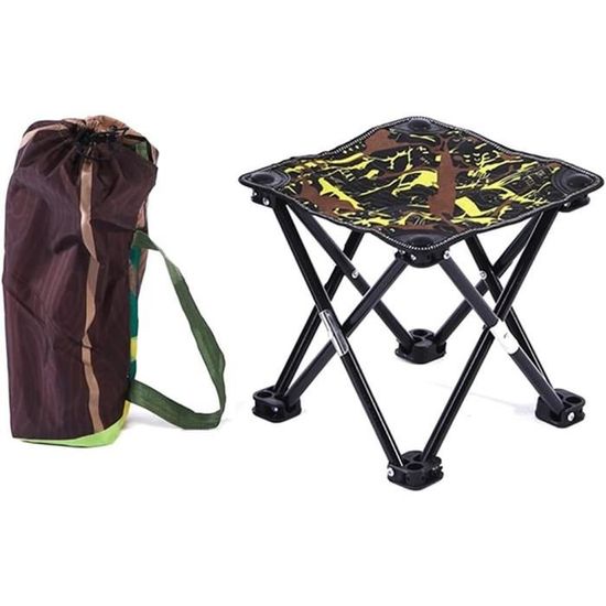 Tabouret De Camping Pliable - Supporte 200 Kg, Léger (0.6 Kg), 26 Cm Haut, Avec Sac, Pour Randonnée, Pêche, Jardin - 7