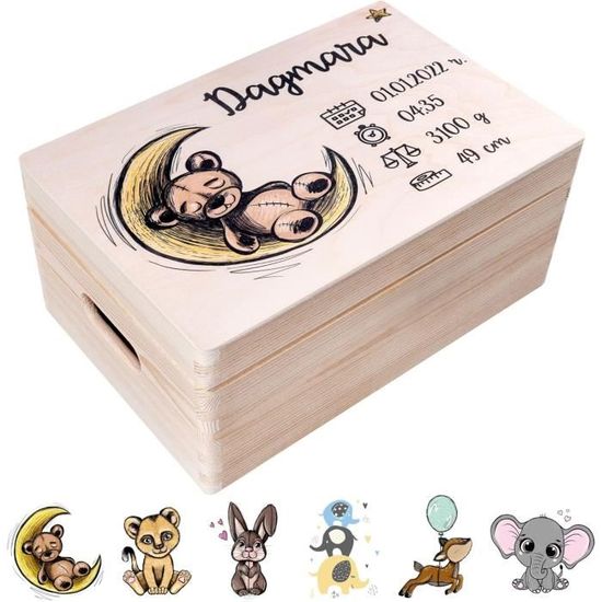 Boîte à Souvenirs Pour Bébé Avec Pack Souvenirs, Boîte à Mèche De Cheveux Et Boîte à Dents De