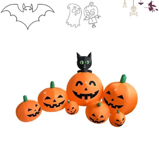 Guirlande Lumineuse Halloween 3 Mètres - 20 LED Citrouilles 3D - Piles Incluses, étanche IP65 - Pour Intérieur/extérieur