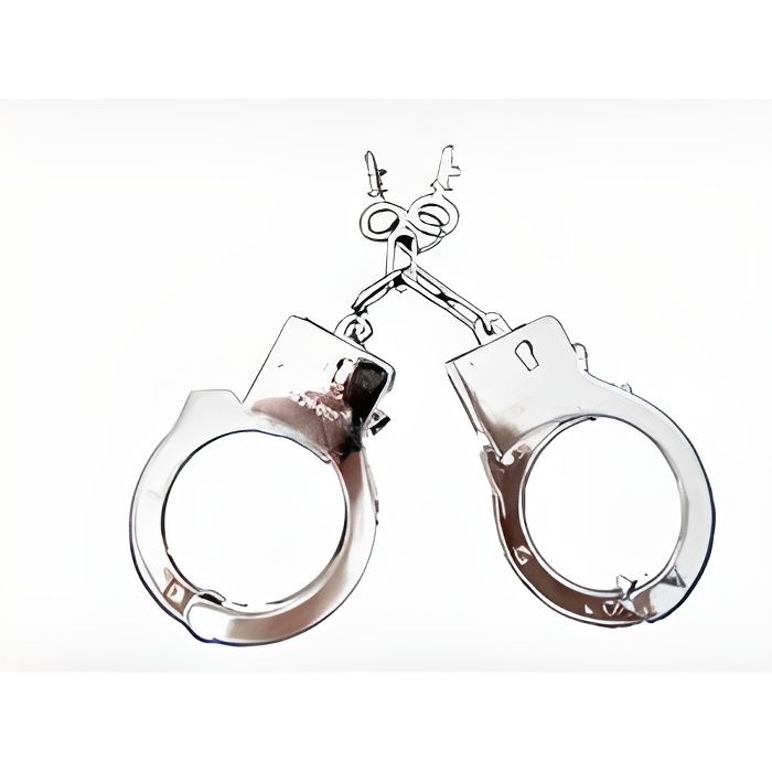 Paire de menottes police argent