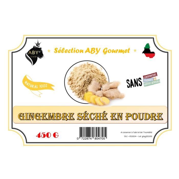 Gingembre séché en poudre - 450 G - Sélection ABY Gourmet - ABY Food