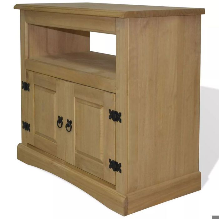 Meuble télé buffet tv télévision design pratique pin mexicain gamme corona 80 cm 2502212