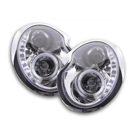 Paire de feux phares Mini Cooper R50 de 2001 a 2006 Daylight Led Chrome