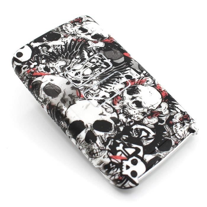 Coque en silicone Finest-Folia - Pour clé de voiture à 4 boutons .Totenkopf Bunt 1515