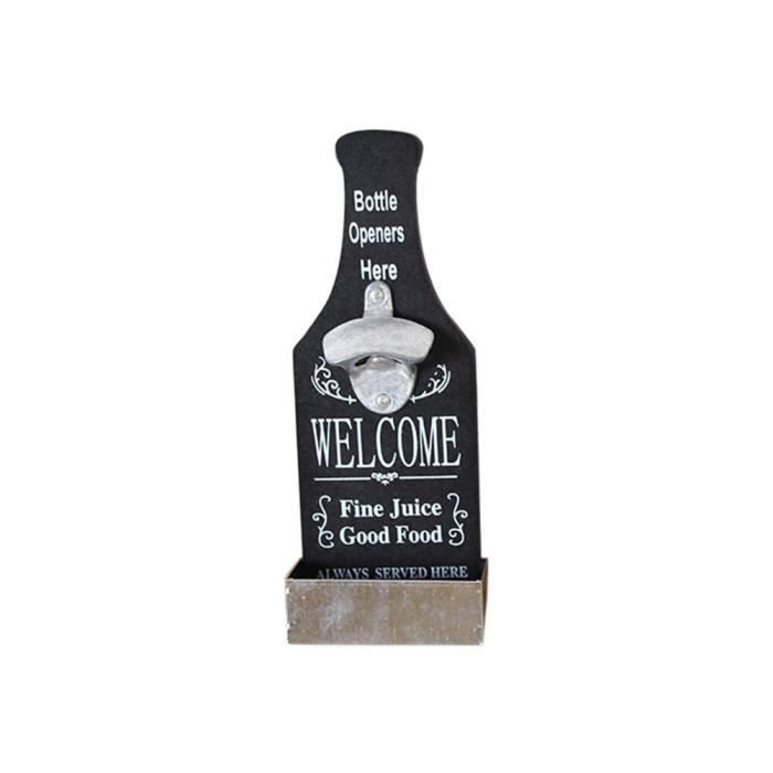 Vintage créatif bière décapsuleur bois mural ménage barre Restaurant décor fournitures bière accessoi - Modèle: Black - WMKPQA06526