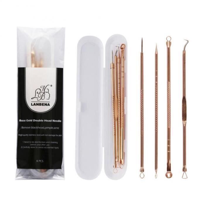 APPAREIL DE MASSAGE MANUEL,Acné aiguilles point noir outil comédon extracteur enlèvement aiguille bouton Kit - Type 4set#B