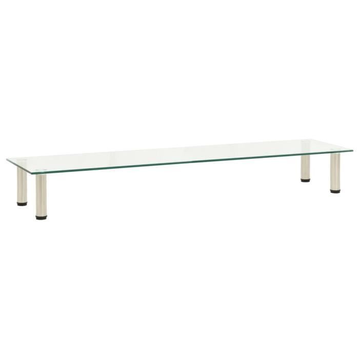 Nouveau Design - Meuble TV Sacandinave Table basse pour Tv Transparent 140x35x17 cm Verre trempé®XAEUAU®