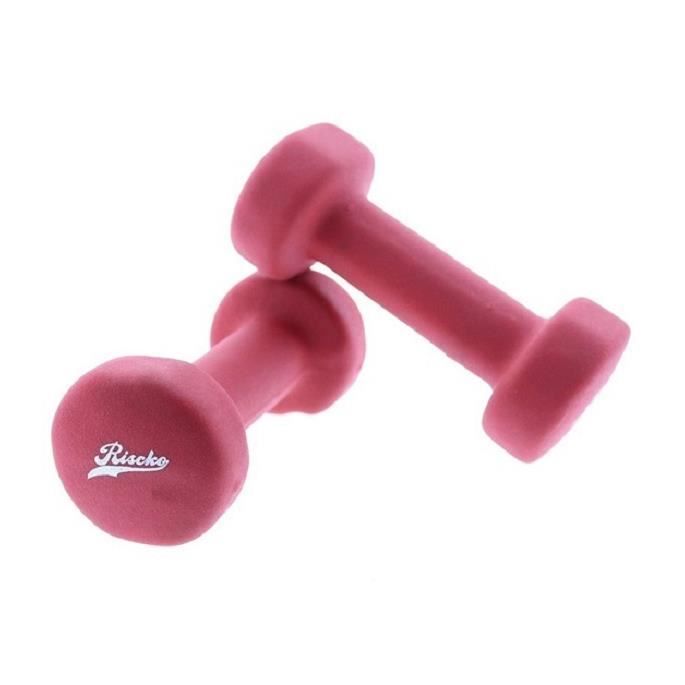 Paire D`haltères en Nèoprène. Rouge.Riscko halteres fitness 2 kg (1+1)
