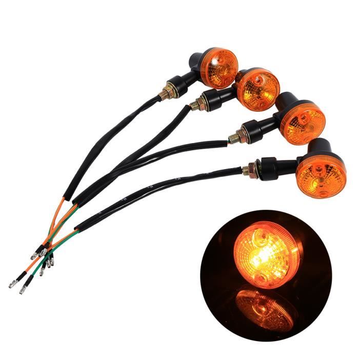 4x clignotants moto universels clignotant ampoule ambre 12V