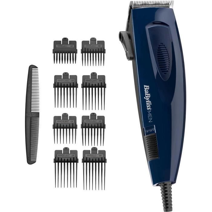 Tondeuse Cheveux - BaByliss - E695E - filaire - lames en acier inoxydable - 8 guides de coupe - de 1 à 25mm