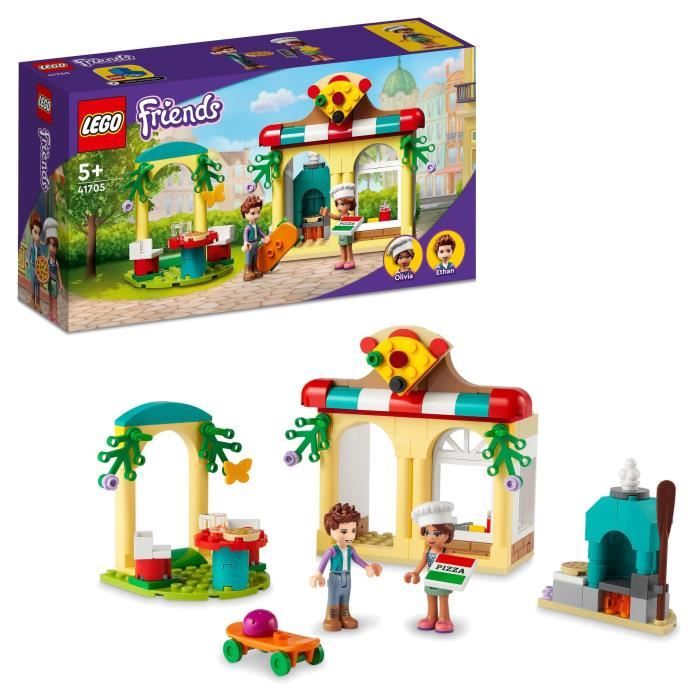 LEGO® 41705 Friends La Pizzeria de Heartlake City, Jouet de Construction de Restaurant pour Enfants de 5 Ans et Plus