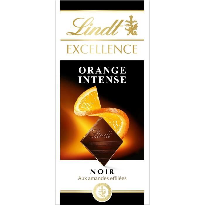 LINDT Tablette chocolat noir orange - 100 g