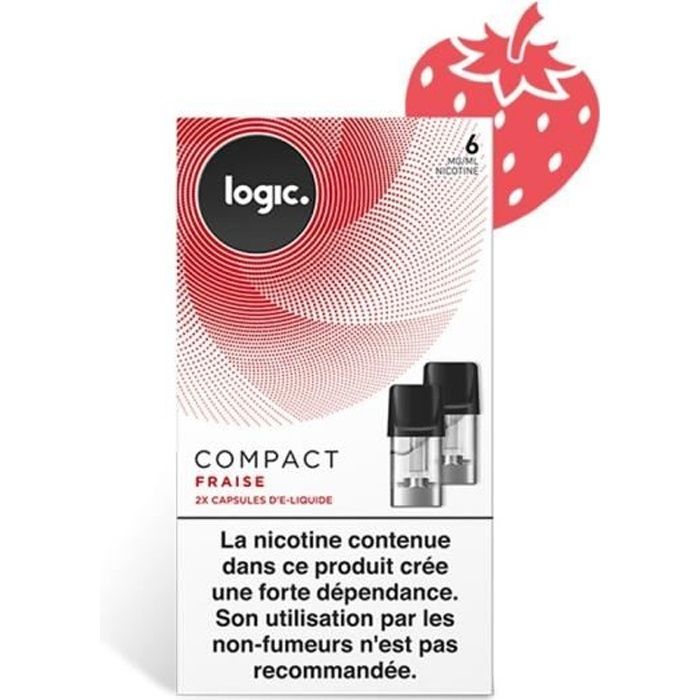 BOÎTE DE 2 CAPSULES LOGIC COMPACT FRAISE 06MG